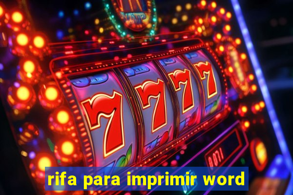 rifa para imprimir word